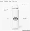 T-4, 24oz Promotional Company Gift Bulk Order Thermos, Double Wall Insulated Water Bottle, Stainless Steel Drinkware, Personalized Gift Thermos