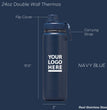 T-4, 24oz Promotional Company Gift Bulk Order Thermos, Double Wall Insulated Water Bottle, Stainless Steel Drinkware, Personalized Gift Thermos