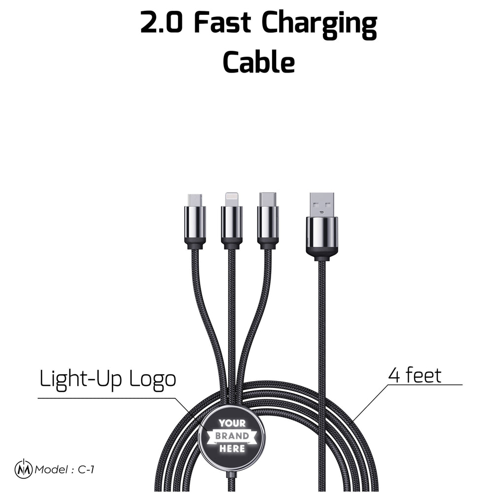 C-1, Affordable Company Giveaway Gift, Corporate Logo Phone Charger, Personalized Charging Cord, Bulk Order Event Gift, Best Conference Gift